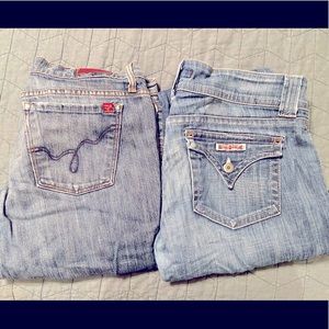 Hudson (sz 31) and Blue 2 (sz 30) boot leg jeans.